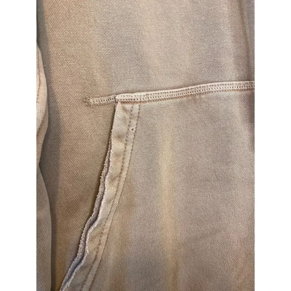 Free People We The Free Zuma Hoodie Sweatshirt Washed Brown Large Distressed